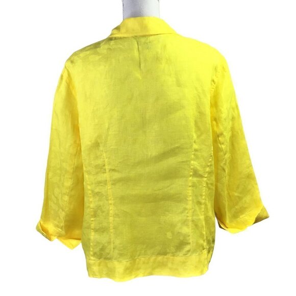 100% Linen Blazer 16W Jones New York Collection Suit Jacket 3/4 Sleeve 3 Button - Picture 6 of 10